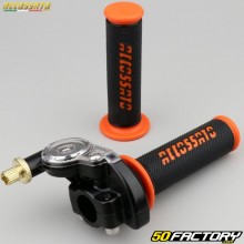 Gasgriff komplett mit Accossato-Bezügen Racing schwarz und orange