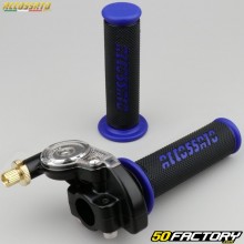 Gas handle complete with Accossato coverings Racing black and blue