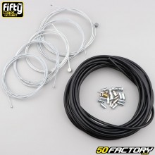 Cables y conductos de gas, starter, descompresor y frenos Peugeot 103 Fifty negro (conjunto)