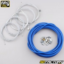 Cables y conductos de gas, starter, descompresor y frenos Peugeot 103 Fifty azul (equipo)