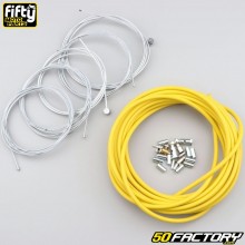 Cabos e condutas de gás, start er, descompressor e freios Peugeot  XNUMX Fifty  amarelo (kit)