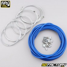 Cables and gas ducts, starter, decompressor and brakes MBK 51, Motobécane AV88, 89... Fifty blue (kit)
