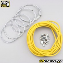 Cables and gas ducts, starter, decompressor and brakes MBK 51, Motobécane AV88, 89... Fifty yellow (kit)