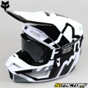 Capacete cross Fox Racing  VXNUMX Lux preto e branco