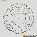 Couronne 41 dents acier 520 Kawasaki KLX 400 R, Suzuki RM-Z 250, 450... Sunstar