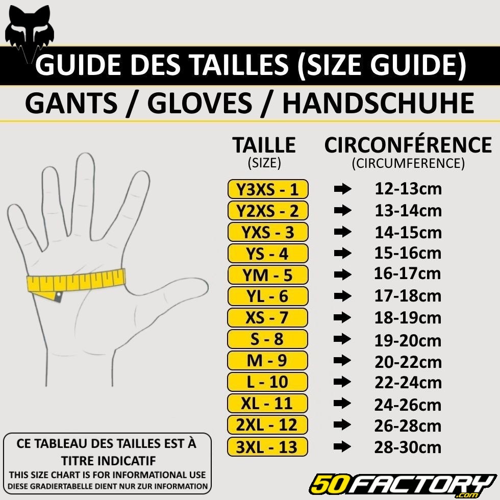 Gants cross Fox Racing Dirtpaw homologués CE oranges fluo