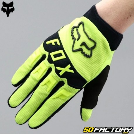 Gants cross enfant Fox Racing Dirtpaw jaunes fluo - Équipement pilote