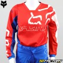 Camisa infantil Fox Racing XNUMX Skew azul, branco e vermelho