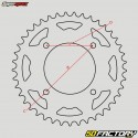 Couronne 52 dents alu 428 Kawasaki KX 80, 85, 100 et Suzuki RM 100 Supersprox noire