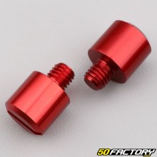Ø8 mm mirror thread plugs (reverse and standard threads) red