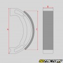 Brake shoes 100x20 mm Motobécane AV88, AV85, AV89...