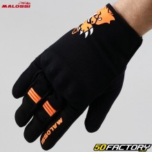 Gants Malossi M-Gloves homologués CE moto oranges