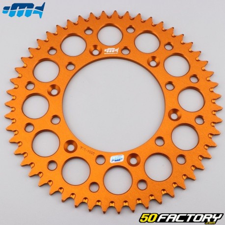 Rear sprocket XNUMX aluminum teeth XNUMX Gas Gas  EC XNUMX, Husaberg FC XNUMX, KTM EXC XNUMX... Motorcyclecross Marketing  (anti-mud) orange