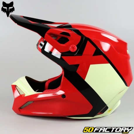 Capacete cross Fox Racing  VXNUMX Xpozr vermelho neon