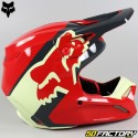 Capacete cross Fox Racing  VXNUMX Xpozr vermelho neon