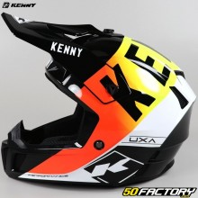 Capacete cross  Kenny Performance preto, amarelo neon e vermelho neon