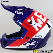 Casco cross  Kenny Performance azul, blanco y rojo