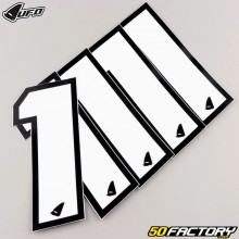 Stickers number 1 UFO white 13 cm (set of 5)