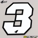 Number 3 stickers UFO white 13 cm (set of 5)