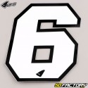 Number 6 stickers UFO white 13 cm (set of 5)