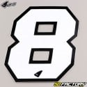 Number 8 stickers UFO white 13 cm (set of 5)