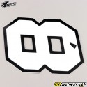 Number 8 stickers UFO white 13 cm (set of 5)