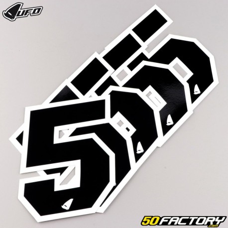 Number 5 stickers UFO black 13 cm (set of 5)