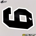 Stickers numéro 6 UFO noirs 13 cm (jeu de 5)