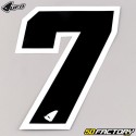 Number 7 stickers UFO black 13 cm (set of 5)