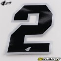 Number 2 stickers UFO black edging silver 13 cm (set of 5)