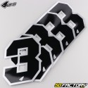 Number 3 stickers UFO black edging silver 13 cm (set of 5)