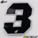 Number 3 stickers UFO black edging silver 13 cm (set of 5)