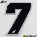 Number 7 stickers UFO black edging silver 13 cm (set of 5)