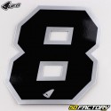 Number 8 stickers UFO black edging silver 13 cm (set of 5)