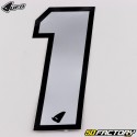 Number 1 stickers UFO silver 13 cm (set of 5)