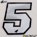 Number 5 stickers UFO silver 13 cm (set of 5)