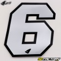 Number 6 stickers UFO silver 13 cm (set of 5)