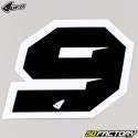 Number 9 stickers UFO Black Evo 10 cm (set of 5)