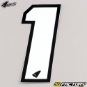 Number 1 stickers UFO white 10 cm (set of 5)