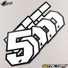 Adesivi numero 5 UFO bianco 10 cm (set di 5)