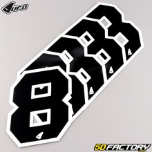 Stickers number 8 UFO black 10 cm (set of 5)