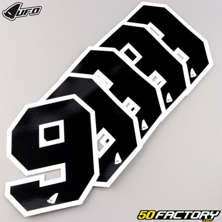 Number 9 stickers UFO black 10 cm (set of 5)