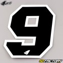 Number 9 stickers UFO black 10 cm (set of 5)