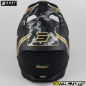 Capacete cross Shot Furious Army Preto e ouro fosco