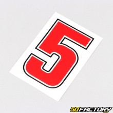 Sticker number 5 red 6.3 cm