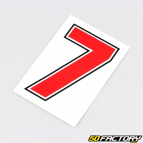 Sticker number 7 red 6.3 cm