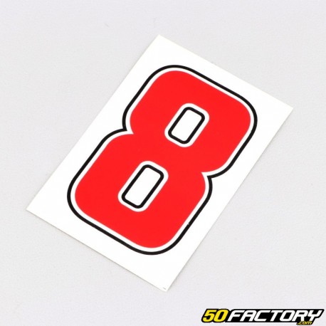 Sticker numéro 8 rouge 6.3 cm