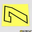 Número do adesivo 7 amarelo fluorescente borda preta 10 cm