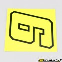 Sticker number 9 fluorescent yellow black edging 10 cm