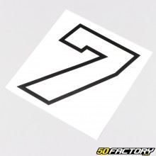 Sticker number 7 white edging black 10 cm